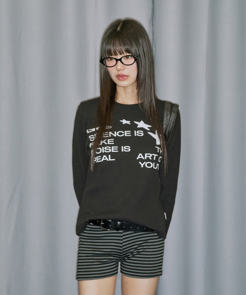 ODD STUDIO(オッドスタジオ)の「スタープリケワッフルロングスリーブ - ブラック(Tシャツ/カットソー・レディース・ブラック・REGULAR/M)」の6枚目の写真