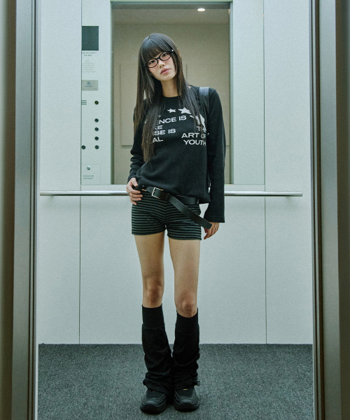 ODD STUDIO(オッドスタジオ)の「スタープリケワッフルロングスリーブ - ブラック(Tシャツ/カットソー・レディース・ブラック・REGULAR/M)」の8枚目の写真