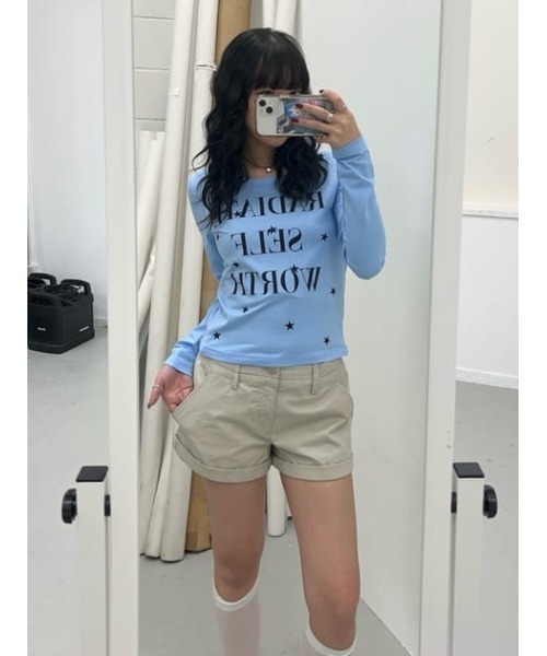 LAGUA GEM(ラグアジェム)の「STAR LETTERING PRINT トップス(Tシャツ/カットソー・レディース・ライトイエロー/グレー/ライトブルー・FREE)」の11枚目の写真