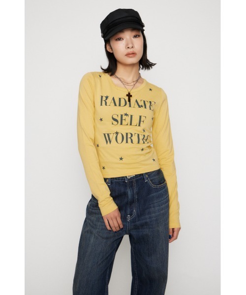 LAGUA GEM(ラグアジェム)の「STAR LETTERING PRINT トップス(Tシャツ/カットソー・レディース・ライトイエロー/グレー/ライトブルー・FREE)」の17枚目の写真