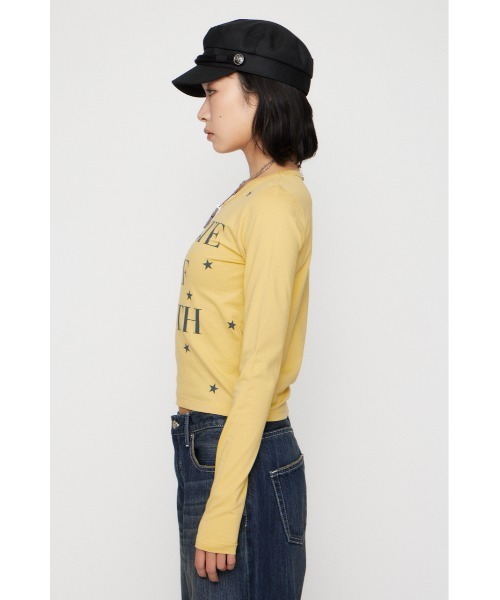 LAGUA GEM(ラグアジェム)の「STAR LETTERING PRINT トップス(Tシャツ/カットソー・レディース・ライトイエロー/グレー/ライトブルー・FREE)」の19枚目の写真