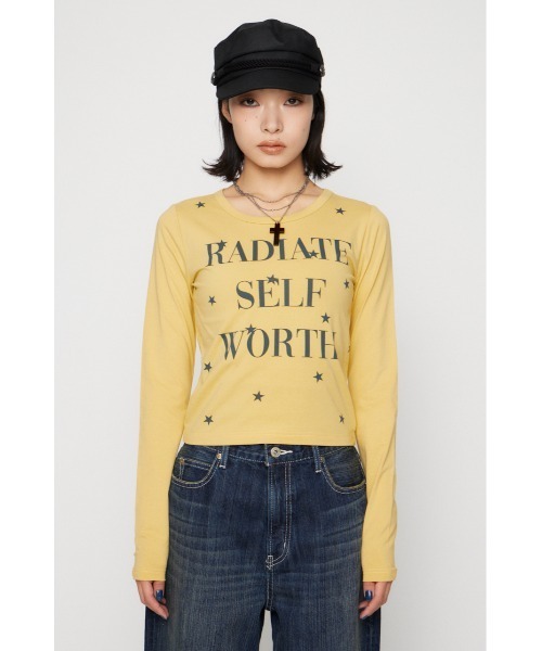 LAGUA GEM(ラグアジェム)の「STAR LETTERING PRINT トップス(Tシャツ/カットソー・レディース・ライトイエロー/グレー/ライトブルー・FREE)」の15枚目の写真