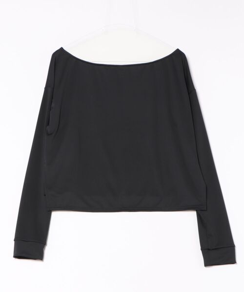 Lina la mer.(リナラメール)の「【Lina la mer. /リナラメール】Rush T shirt ヨガウェア フィットネスウェア 長袖 ラッシュシャツ ラッシュガード ロングスリーブ offShoulder オフショルダー カットソー(Tシャツ/カットソー・レディース・ホワイト/ブラック・MEDIUM)」の3枚目の写真