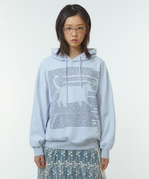 PARAGRAPH CAT HOODIE — худи с принтом "Cat" (MELANGE GRAY)