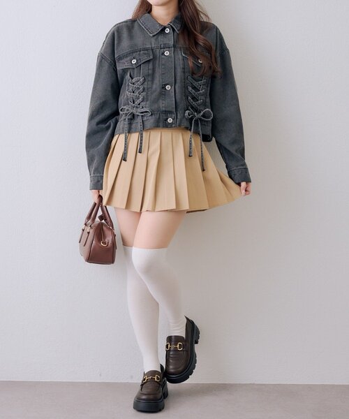 continuer de NICE CLAUP(コンティニューデナイスクラップ)の「【セットアップ/存在感◎】レースUPGジャン(デニムジャケット・レディース・ブルー系その他/ブラック系その他/ブルー・FREE)」の21枚目の写真