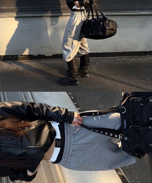 BLACKPURPLE(ブラックパープル)の「シャドーループワイドパンツ Shadow Loop Wide Pants_Melange Gray(スウェットパンツ・レディース・ライトグレー・FREE)」の15枚目の写真