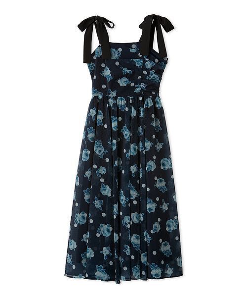 FURFUR（ファーファー）の「ぼかしフラワープリントワンピース（ワンピース・レディース・アイボリー/ネイビー・F）」の7枚目の写真