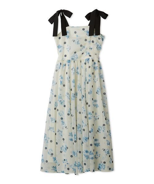 FURFUR（ファーファー）の「ぼかしフラワープリントワンピース（ワンピース・レディース・アイボリー/ネイビー・F）」の8枚目の写真