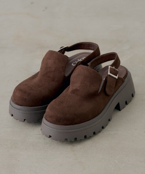 Chico(チコ)の「厚底スエードサボ(その他シューズ・レディース・ブラック/ブラウン/ベージュ・SMALL/MEDIUM/LARGE)」の2枚目の写真
