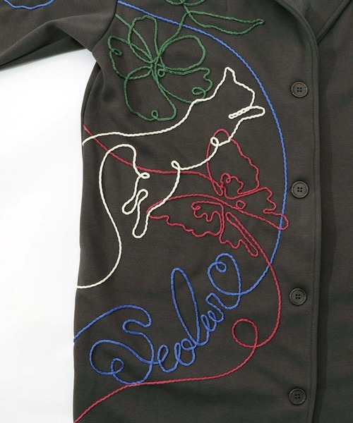 ScoLar（スカラー）の「ScoLar(スカラー) サイン風コード叩き付け ツイル起毛×ボアロングコート（チェスターコート・レディース・チャコールグレー/カーキ・MEDIUM）」の15枚目の写真