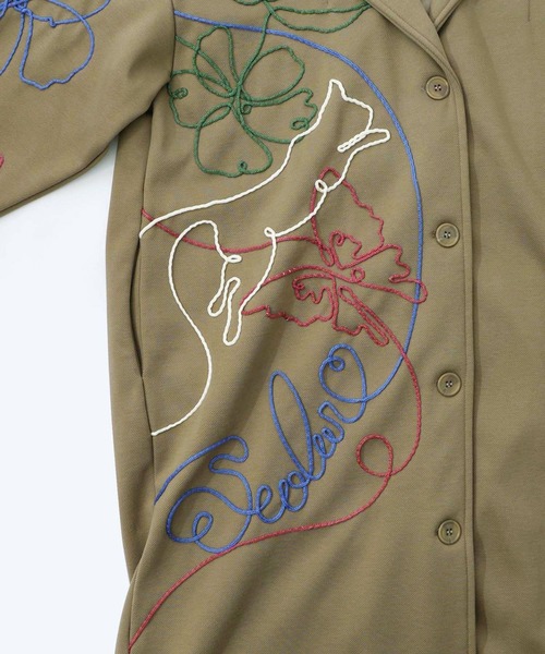 ScoLar（スカラー）の「ScoLar(スカラー) サイン風コード叩き付け ツイル起毛×ボアロングコート（チェスターコート・レディース・チャコールグレー/カーキ・MEDIUM）」の18枚目の写真