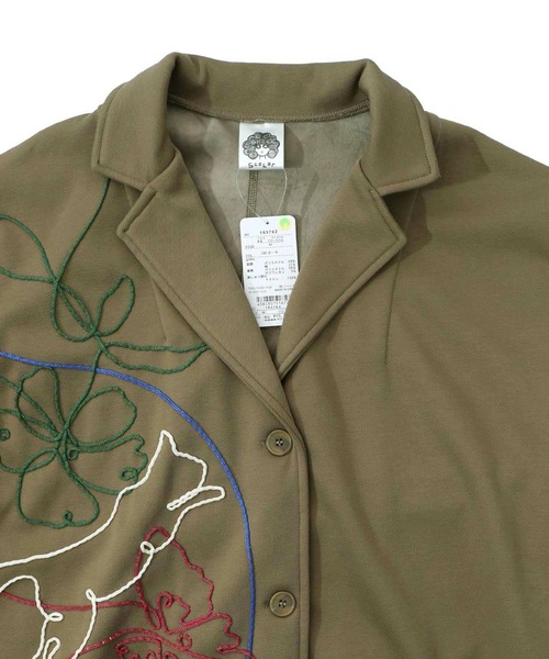 ScoLar（スカラー）の「ScoLar(スカラー) サイン風コード叩き付け ツイル起毛×ボアロングコート（チェスターコート・レディース・チャコールグレー/カーキ・MEDIUM）」の19枚目の写真