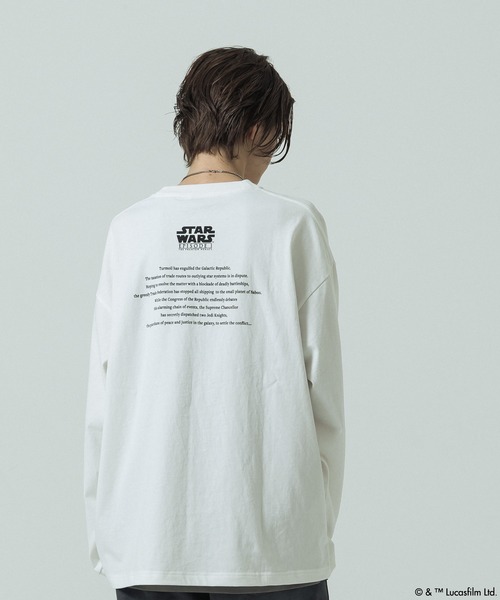 SLICK（スリック）の「【SLICK/スリック】SLICK / STAR WARS / Printed T-shirt 02/スターウォーズ / パウダー加工プリントTシャツ /オーバーサイズ シルエット/ ビンテージ（Tシャツ/カットソー・メンズ・ブラック/ホワイト・1/2/3）」の4枚目の写真