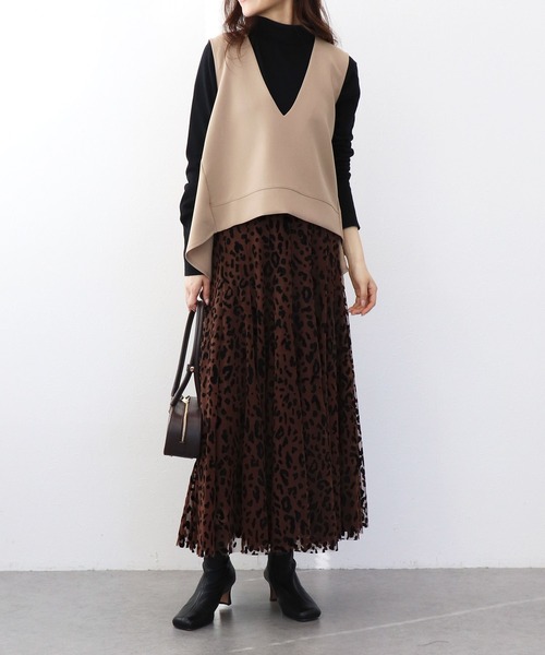 Jines(ジネス)の「レオパードチュールスカート(スカート・レディース・ブラウン/グレー・38)」の4枚目の写真