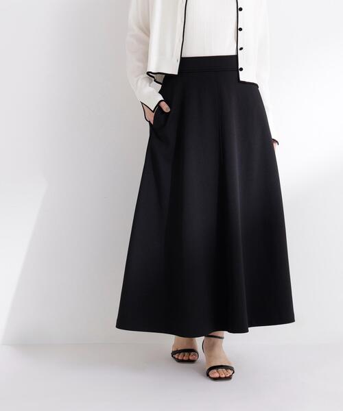 NATURAL BEAUTY BASIC（ナチュラルビューティーベーシック）の「◇ストレッチカルゼシリーズ フレアスカート（スカート・レディース・ブラック/オフホワイト/ベージュ・MEDIUM/P/S）」の5枚目の写真