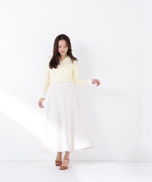 NATURAL BEAUTY BASIC（ナチュラルビューティーベーシック）の「◇ストレッチカルゼシリーズ フレアスカート（スカート・レディース・ブラック/オフホワイト/ベージュ・MEDIUM/P/S）」の20枚目の写真