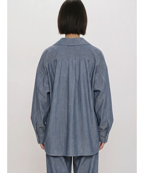 MIDIUMISOLID(ミディウミソリッド)の「MIDIUMISOLID for Ladies シアーデニムオープンカラーシャツ(BLEACH)(シャツ/ブラウス・レディース・ライトブルー・FREE)」の5枚目の写真