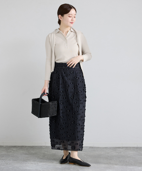 IENA（イエナ）の「ECO SPLASH 襟付きリブプルオーバー（ニット/セーター・レディース・ブラウン/アイボリー・FREE）」の3枚目の写真