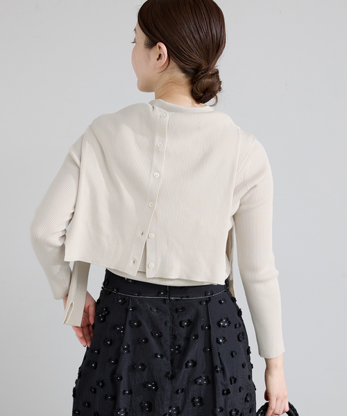 IENA（イエナ）の「ECO SPLASH 襟付きリブプルオーバー（ニット/セーター・レディース・ブラウン/アイボリー・FREE）」の8枚目の写真