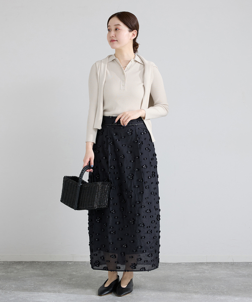 IENA（イエナ）の「ECO SPLASH 襟付きリブプルオーバー（ニット/セーター・レディース・ブラウン/アイボリー・FREE）」の10枚目の写真