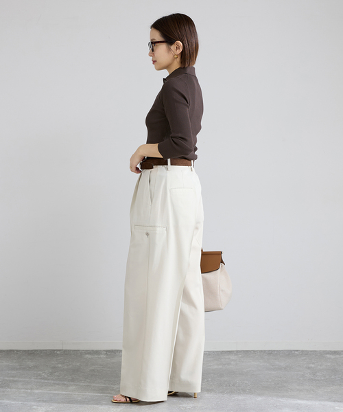 IENA（イエナ）の「ECO SPLASH 襟付きリブプルオーバー（ニット/セーター・レディース・ブラウン/アイボリー・FREE）」の20枚目の写真