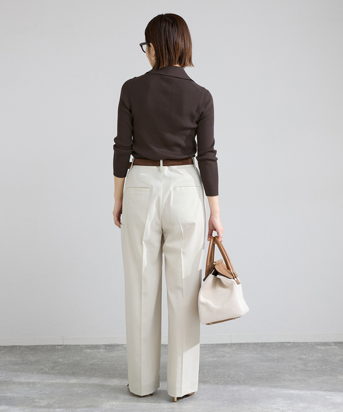 IENA（イエナ）の「ECO SPLASH 襟付きリブプルオーバー（ニット/セーター・レディース・ブラウン/アイボリー・FREE）」の21枚目の写真