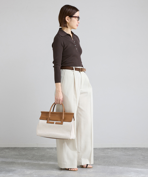 IENA（イエナ）の「ECO SPLASH 襟付きリブプルオーバー（ニット/セーター・レディース・ブラウン/アイボリー・FREE）」の22枚目の写真