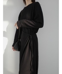 amel（エイメル）の「ラップデザインリブドレス/ブラック（ドレス）」