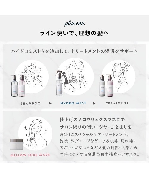 plus eau(プリュスオー)の「プリュスオー メルティシャンプー 450ml(シャンプー・レディース・シャンプー・FREE)」の9枚目の写真