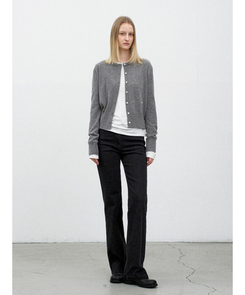 ATELIER NAIN(アトリエナイン)の「(PT-5714)SLIM FIT BOOTCUT WARM DENIM PANTS(スラックス・レディース・ブラック・SMALL/MEDIUM)」の2枚目の写真