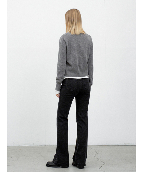 ATELIER NAIN(アトリエナイン)の「(PT-5714)SLIM FIT BOOTCUT WARM DENIM PANTS(スラックス・レディース・ブラック・SMALL/MEDIUM)」の3枚目の写真