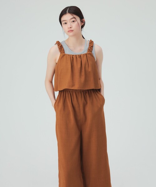 BEAMS HEART(ビームスハート)の「ビスチェ風 オールインワン(つなぎ/オールインワン・レディース・チャコールグレー/オレンジ・FREE)」の16枚目の写真