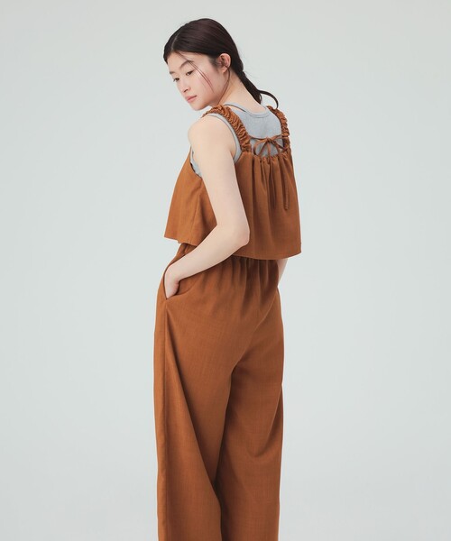 BEAMS HEART(ビームスハート)の「ビスチェ風 オールインワン(つなぎ/オールインワン・レディース・チャコールグレー/オレンジ・FREE)」の15枚目の写真