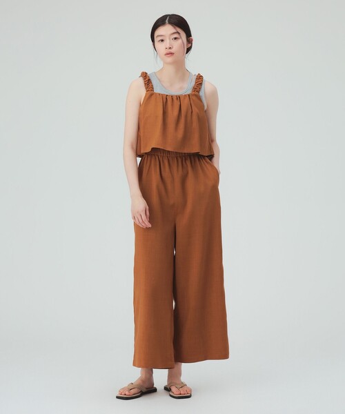 BEAMS HEART(ビームスハート)の「ビスチェ風 オールインワン(つなぎ/オールインワン・レディース・チャコールグレー/オレンジ・FREE)」の3枚目の写真