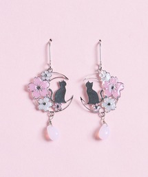 gargle ガーグル:SAKURAシリーズ ネコと夜桜 さくら サクラ 猫 ねこ ピアス