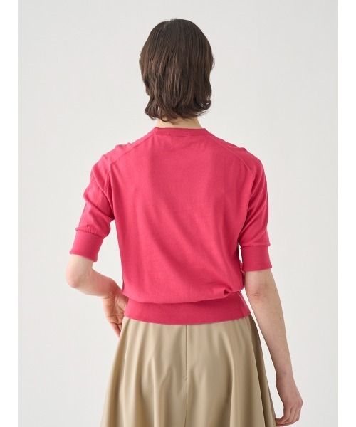 JOHN SMEDLEY(ジョンスメドレー)の「ターンバック5分袖コットンニットプルオーバー(ニット/セーター・レディース・ピンク系その他2・S/M)」の6枚目の写真