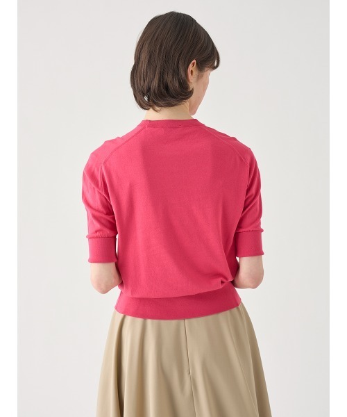 JOHN SMEDLEY(ジョンスメドレー)の「ターンバック5分袖コットンニットプルオーバー(ニット/セーター・レディース・ピンク系その他2・S/M)」の7枚目の写真