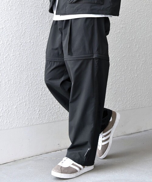 SHIPS any(シップス エニィ)の「SHIPS any:〈撥水加工〉タスラン SOLOTEX(R) 2WAY トラック パンツ(セットアップ対応)◇(カーゴパンツ・メンズ・ライトグレー/ブラック・MEDIUM/LARGE/X-LARGE)」の4枚目の写真