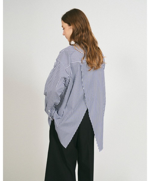 Mackintosh（マッキントッシュ）の「DINVIN SPLITTED BACK（シャツ/ブラウス・レディース・ホワイト×ネイビー・6）」の6枚目の写真