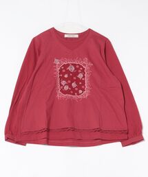 60ローンウィンドウローズ刺繍+天竺カットソー