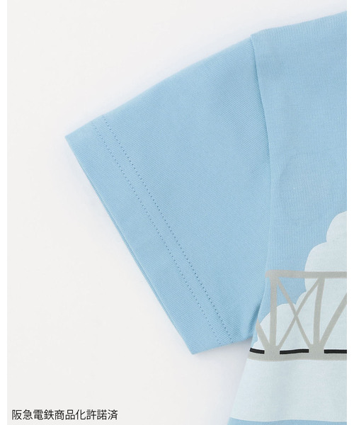 kladskap（クレードスコープ）の「【阪急電車】陸橋半袖Tシャツ（Tシャツ/カットソー・キッズ・サックスブルー/イエロー・100cm/90cm/80ｃｍ/120cm/110cm/130cm）」の5枚目の写真