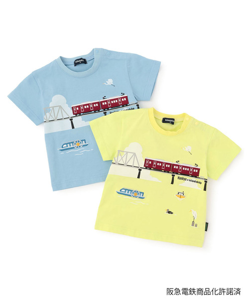 kladskap（クレードスコープ）の「【阪急電車】陸橋半袖Tシャツ（Tシャツ/カットソー・キッズ・サックスブルー/イエロー・100cm/90cm/80ｃｍ/120cm/110cm/130cm）」の9枚目の写真