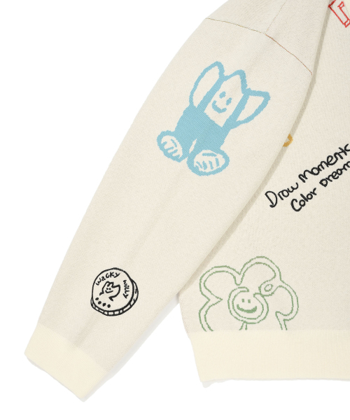 Wacky WiLLy（ワッキーウィリー）の「Vネックパターンカーディガンクリーム（カーディガン/ボレロ・レディース・その他・SMALL/MEDIUM/LARGE/X-LARGE）」の7枚目の写真