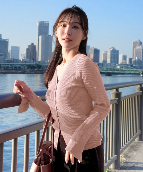 Yuumiさんコラボ ]UVカットリブニットカーディガン（カーディガン