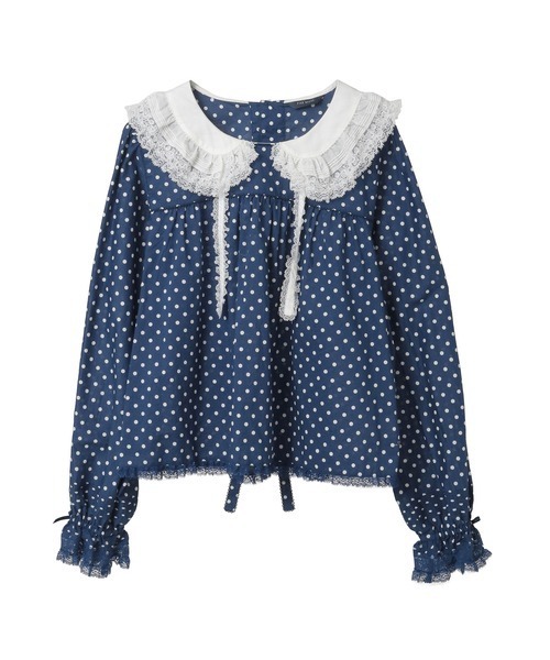 フリル襟付きブラウス（シャツ/ブラウス）｜PINK HOUSE（ピンクハウス