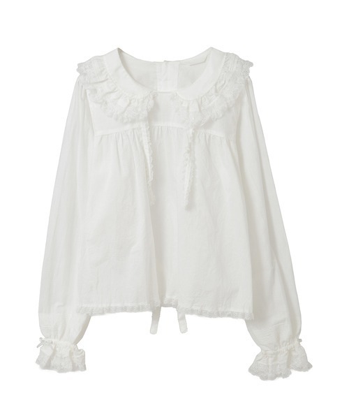 フリル襟付きブラウス（シャツ/ブラウス）｜PINK HOUSE（ピンクハウス