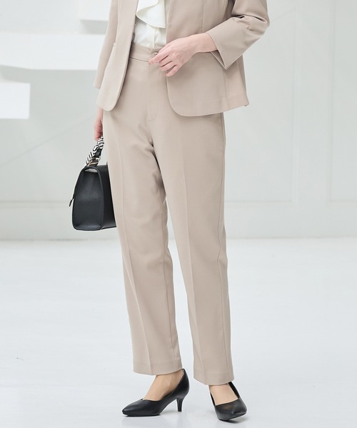 Honeys（ハニーズ）の「【ストレッチ・ウォッシャブル・イージーケア・接触冷感】センタープレスパンツ（股下６０ｃｍ）（スラックス・レディース・ベージュ/杢グレー/ライトグレー系/ネイビー/ブラック・LL/3L/S/M/L）」の5枚目の写真