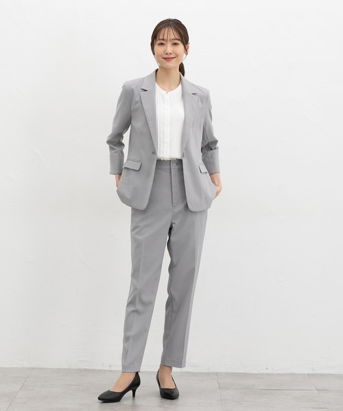 Honeys（ハニーズ）の「【ストレッチ・ウォッシャブル・イージーケア・接触冷感】センタープレスパンツ（股下６０ｃｍ）（スラックス・レディース・ベージュ/杢グレー/ライトグレー系/ネイビー/ブラック・LL/3L/S/M/L）」の15枚目の写真