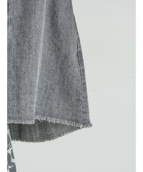 Samansa Mos2（サマンサ モスモス）の「デニムショート丈シャツ（シャツ/ブラウス・レディース・チャコールグレー/ブルー/サックスブルー・F）」の16枚目の写真