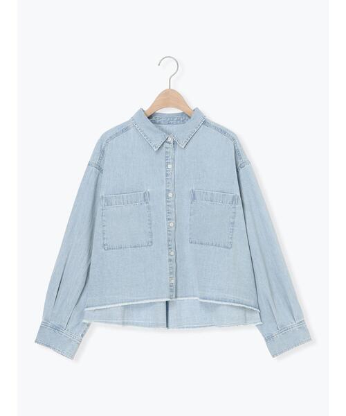 Samansa Mos2（サマンサ モスモス）の「デニムショート丈シャツ（シャツ/ブラウス・レディース・チャコールグレー/ブルー/サックスブルー・F）」の20枚目の写真